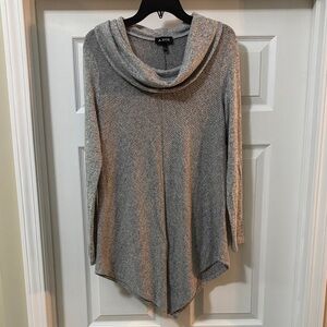 A. Byer Light Gray Draped Cowl Neck Sweater
